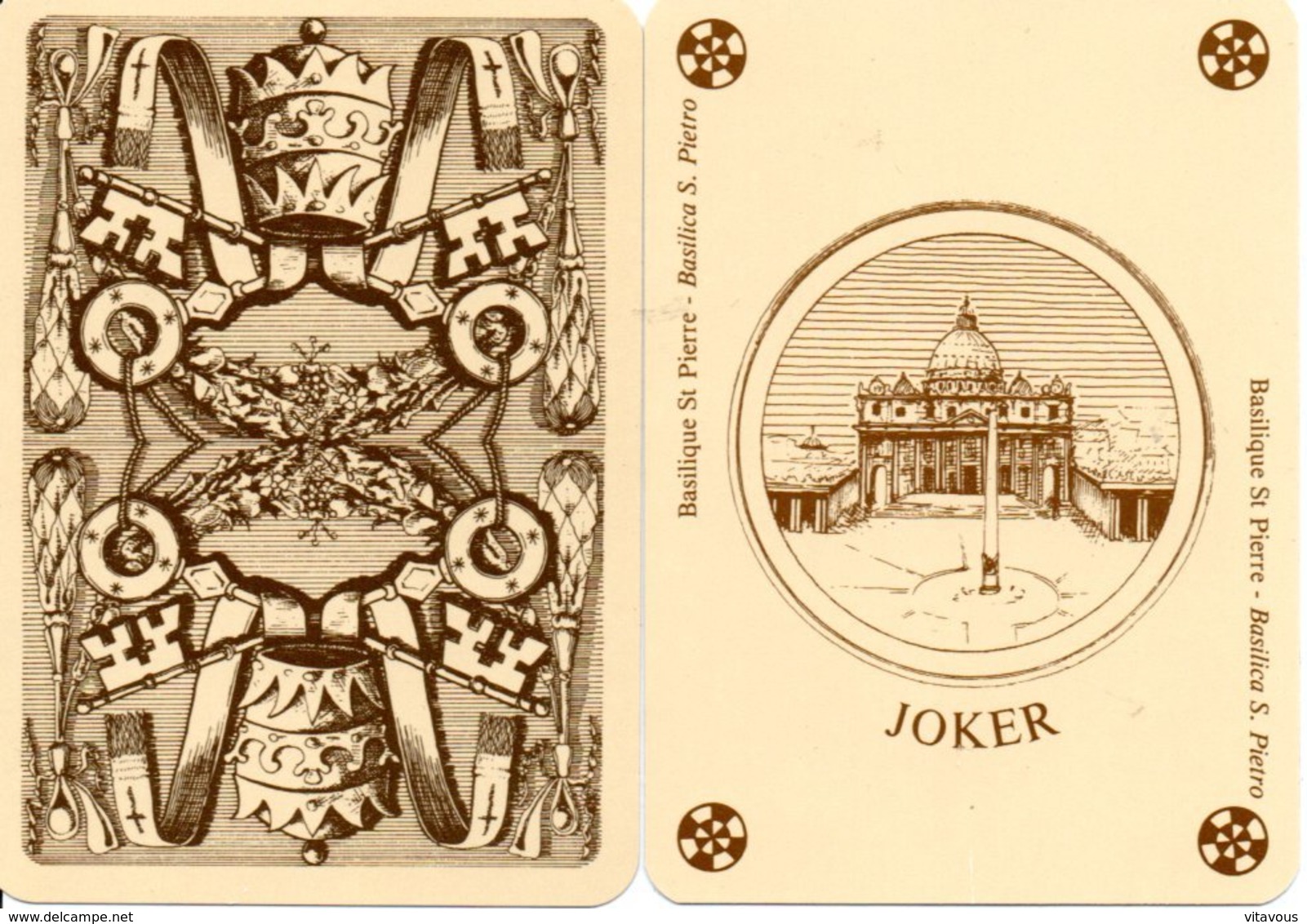 JOKER -@@@@@@@ Basilique ST PIERRE - Basilica S. PIETRO Couronne Carte à Jouer Cartes à Jouer (604) - Autres & Non Classés