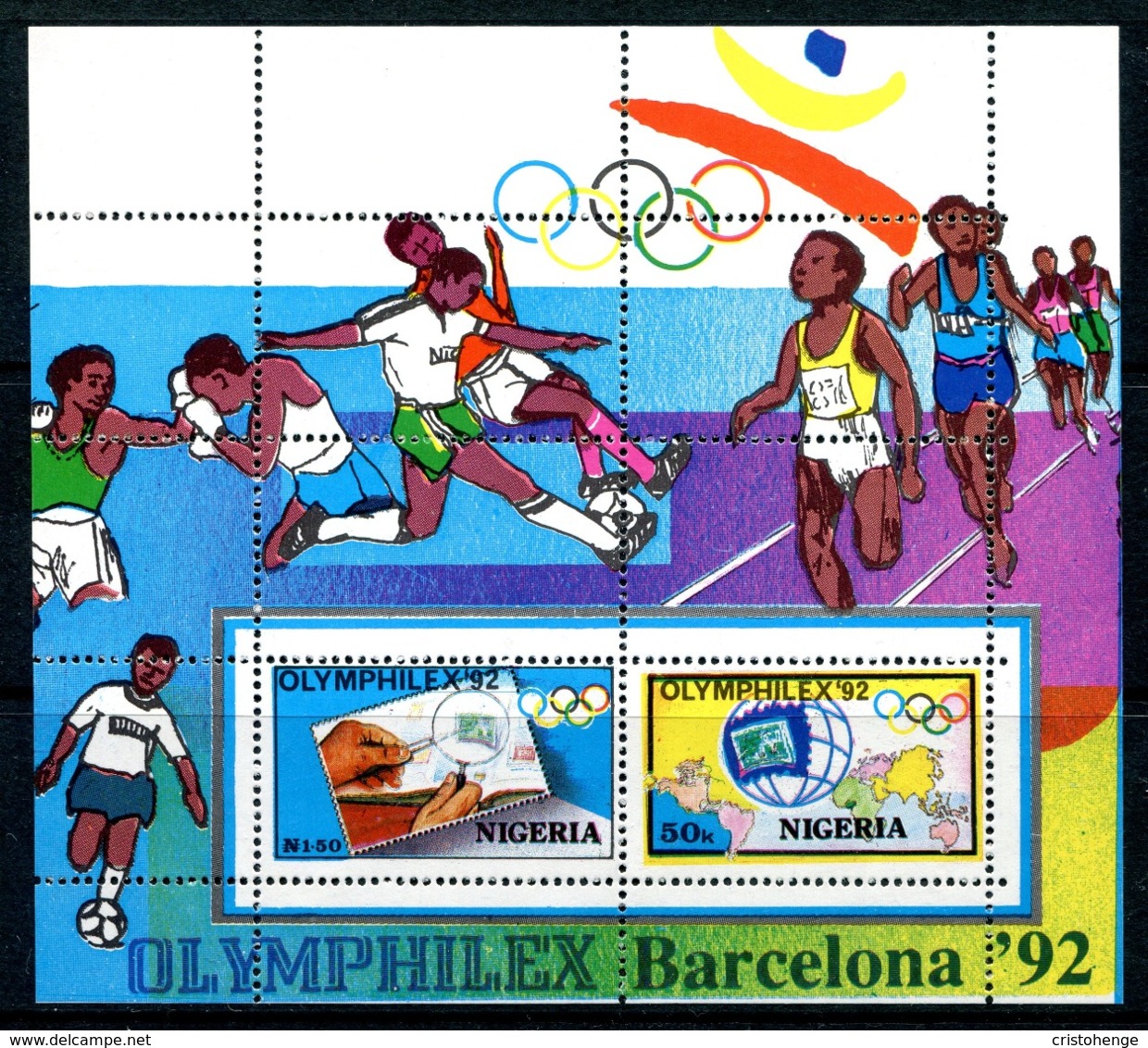 Nigeria 1992 'Omphilex '92' Olympic Stamp Exhibition, Barcelona MS MNH (SG MS632) - Nigeria (1961-...)