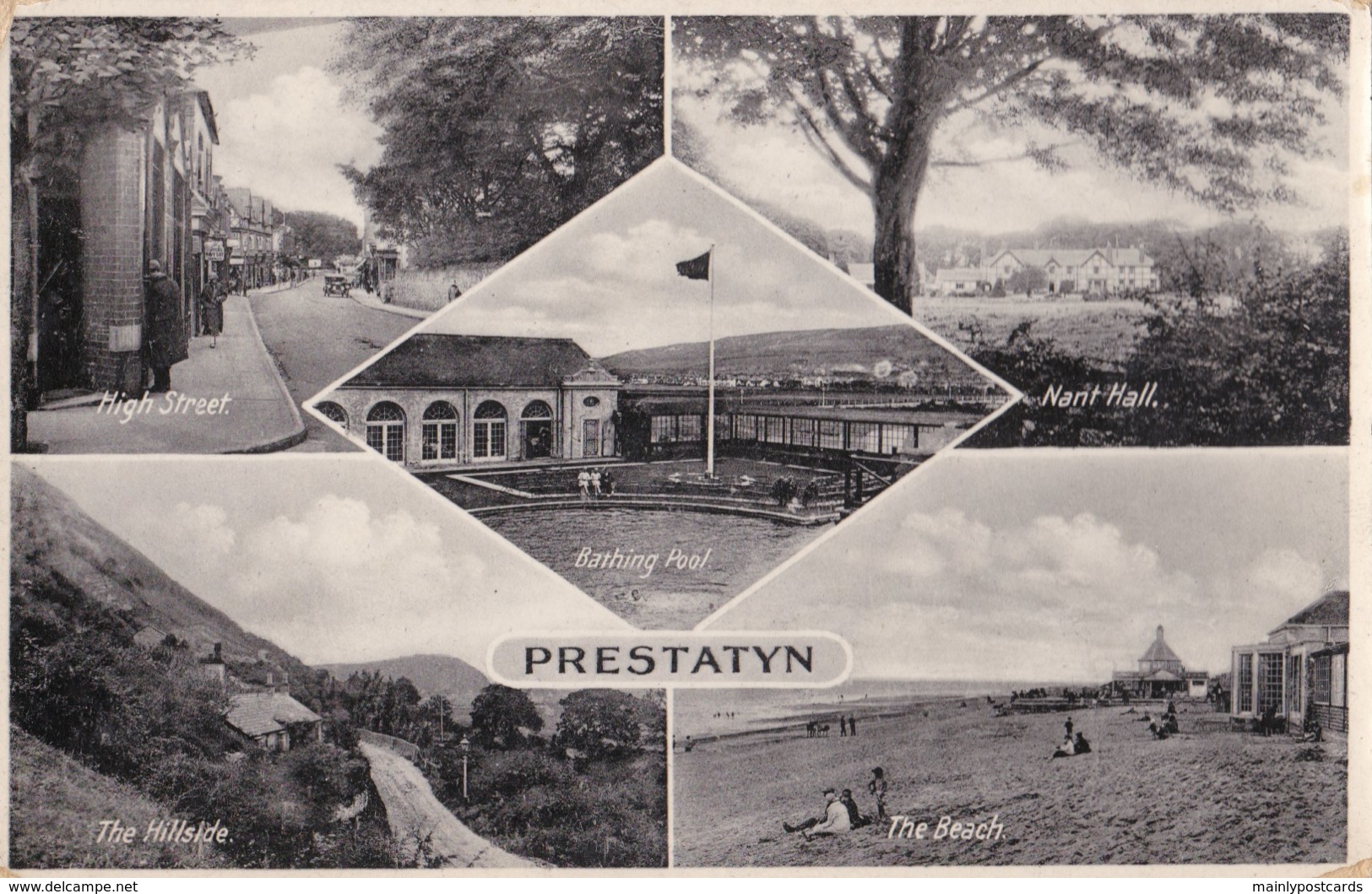 AP82 Prestatyn Multiview - 1930's Postcard - Denbighshire