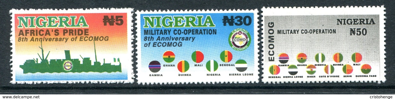 Nigeria 1998 Eight Anniversary Of ECOMOG Set MNH (SG 728-730) - Nigeria (1961-...)