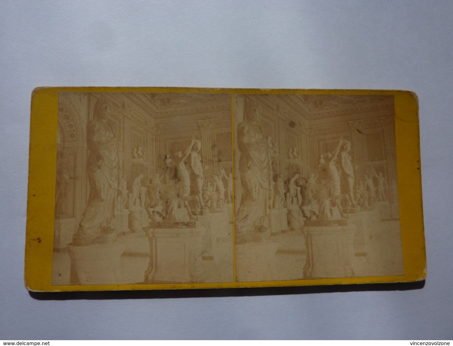 Fotografia Stereoscopica "1614 Galerie Des  Centaures ( Musee Du Capitole ) Rome" Anonimo, Parigi 1880 Circa. - Stereoscopic