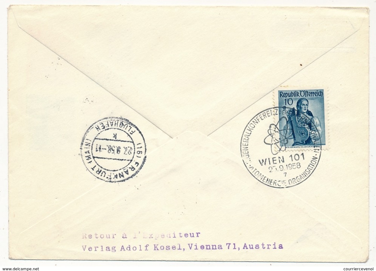 AUTRICHE - Enveloppe Pro Juventute 1951 Avec Repiquage Et Cachets "40e Jahre Flugpost WIEN 101" 1958 - Otros & Sin Clasificación