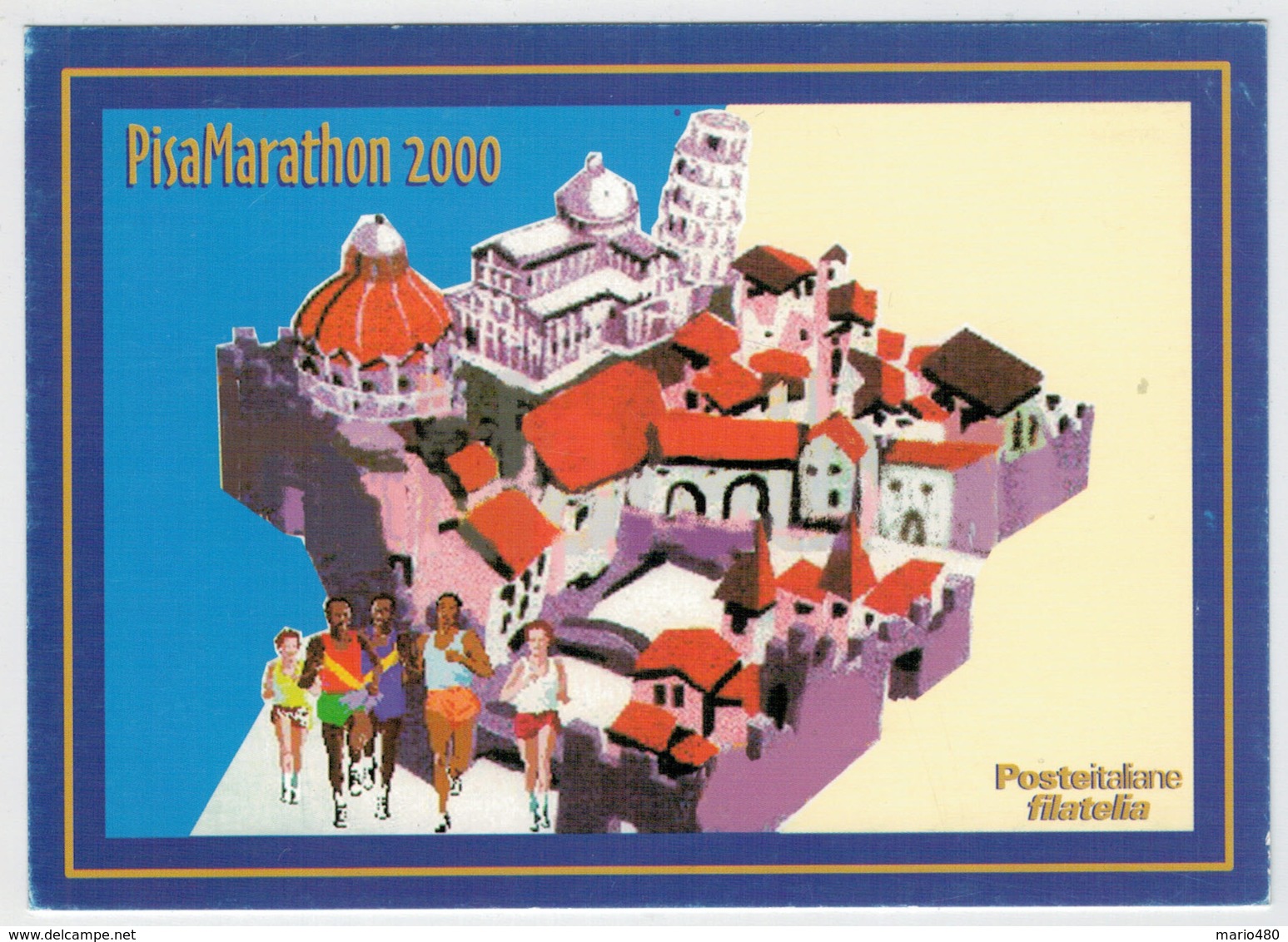 POSTE  ITALIANE  FILATELIA    PISA  MARATHON  2000     2  SCAN (NUOVA) - Cartoline Maximum