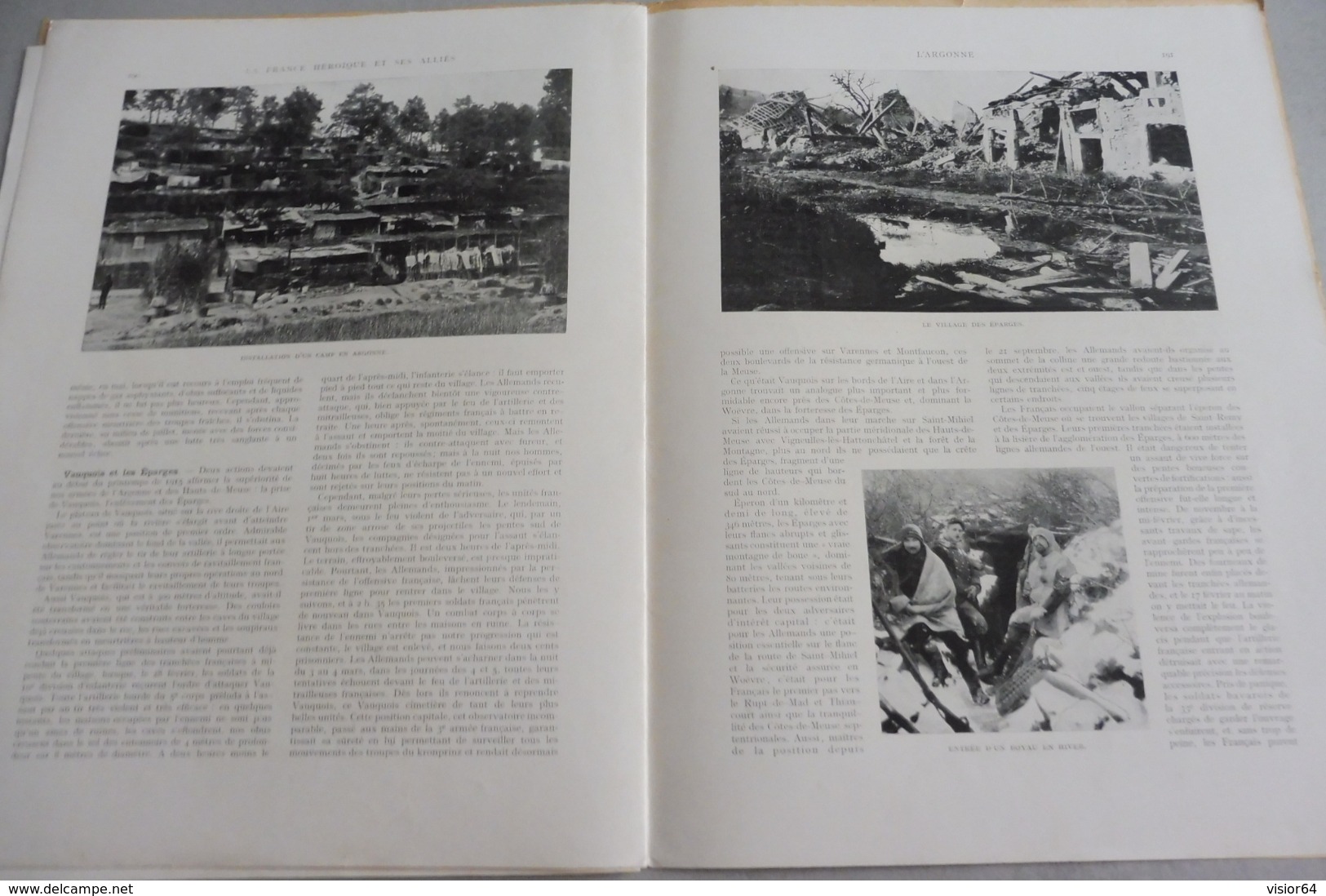 LA FRANCE HÉROÏQUE ET SES ALLIES 1914 1916- FRONT D'ARGONNE GUERRE DE SAPE ET MINE VAUQUOIS EPARGES COMBRES-VERDUN