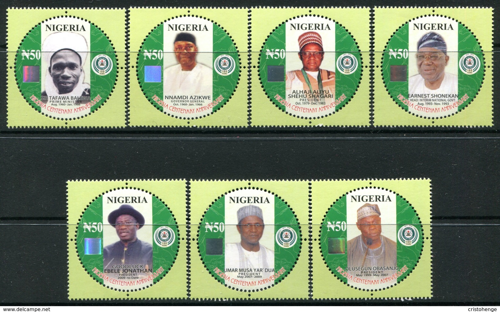 Nigeria 2014 Centenary Anniversary Set MNH - Nigeria (1961-...)