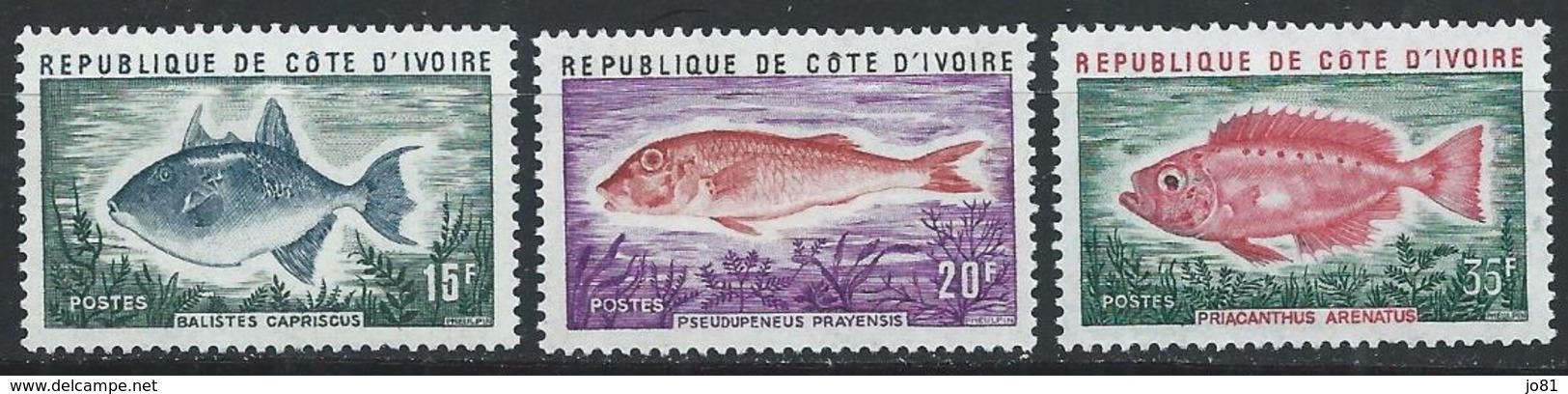 Côte D'Ivoire YT 354-356 XX / MNH Poisson Fish Animal Wildlife - Ivory Coast (1960-...)