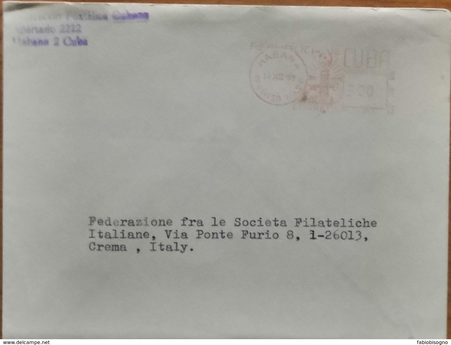 1988 Cuba - Habana Permiso No.26    30.0 - EMA Meter Used Stamp On Cover To Italy - Briefe U. Dokumente