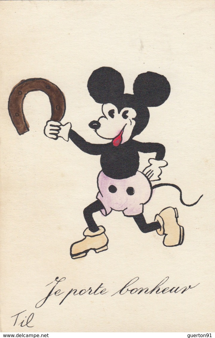 CPA (illustrateur)   TIL Mickey Je Porte Bonheur ( B Bur Illu) - Altri & Non Classificati