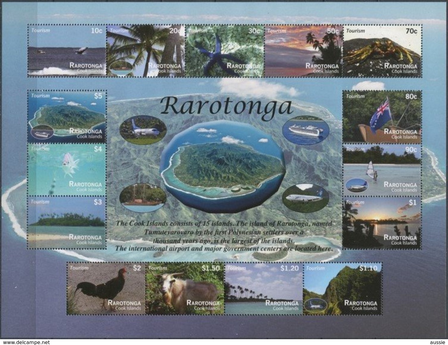 Rarotonga 2011 Yvertn° Bloc 1 *** MNH Cote 40 Euro Faune Et Flore - Cookinseln