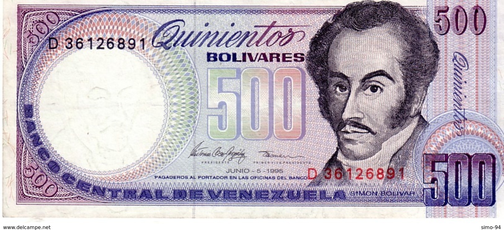 Venezuela P.67 500 Bolivares 1995  Au+ - Venezuela