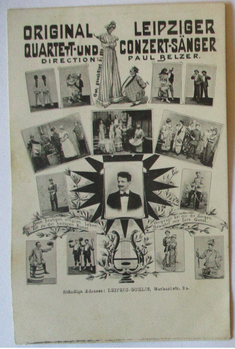 Sachsen, Conzertsänger Paul Belzer, Leipzig, Karte Perfins PB 1908 (7602) - Sonstige & Ohne Zuordnung