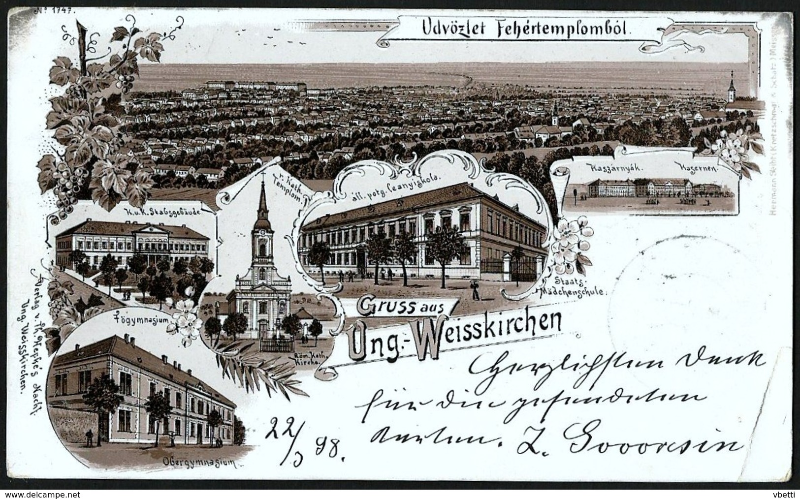 Serbia / Hungary: Fehértemplom (Bela Crkva / Weißkirchen), LITHO 1898 - Serbie