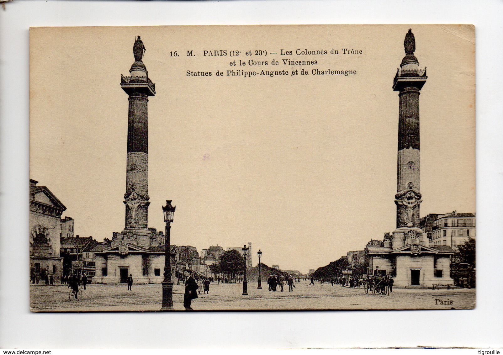 CP29346 - Paris - Les Colonnes Du Trône Et Le Cours De Vincennes – Statues De Philippe-Auguste Et Charlemagne - Voyagée - Autres Monuments, édifices