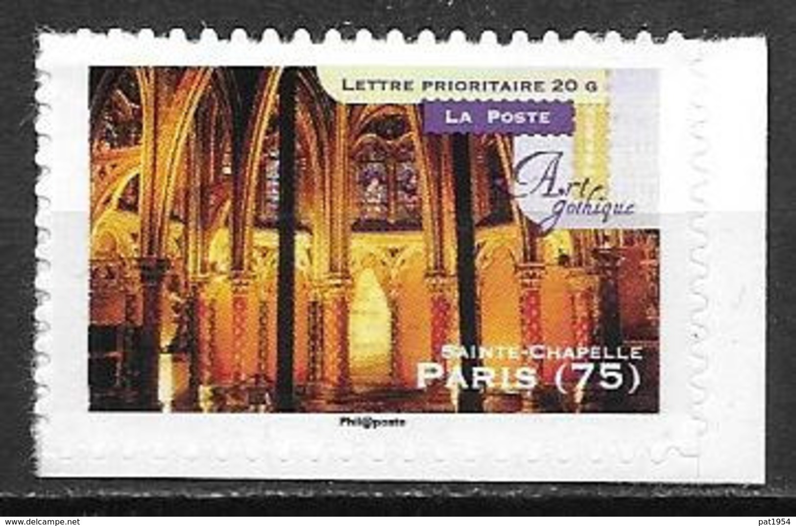 France 2011 Timbre Adhésif Neuf N°562A Ste Chapelle Paris à La Faciale - Andere & Zonder Classificatie