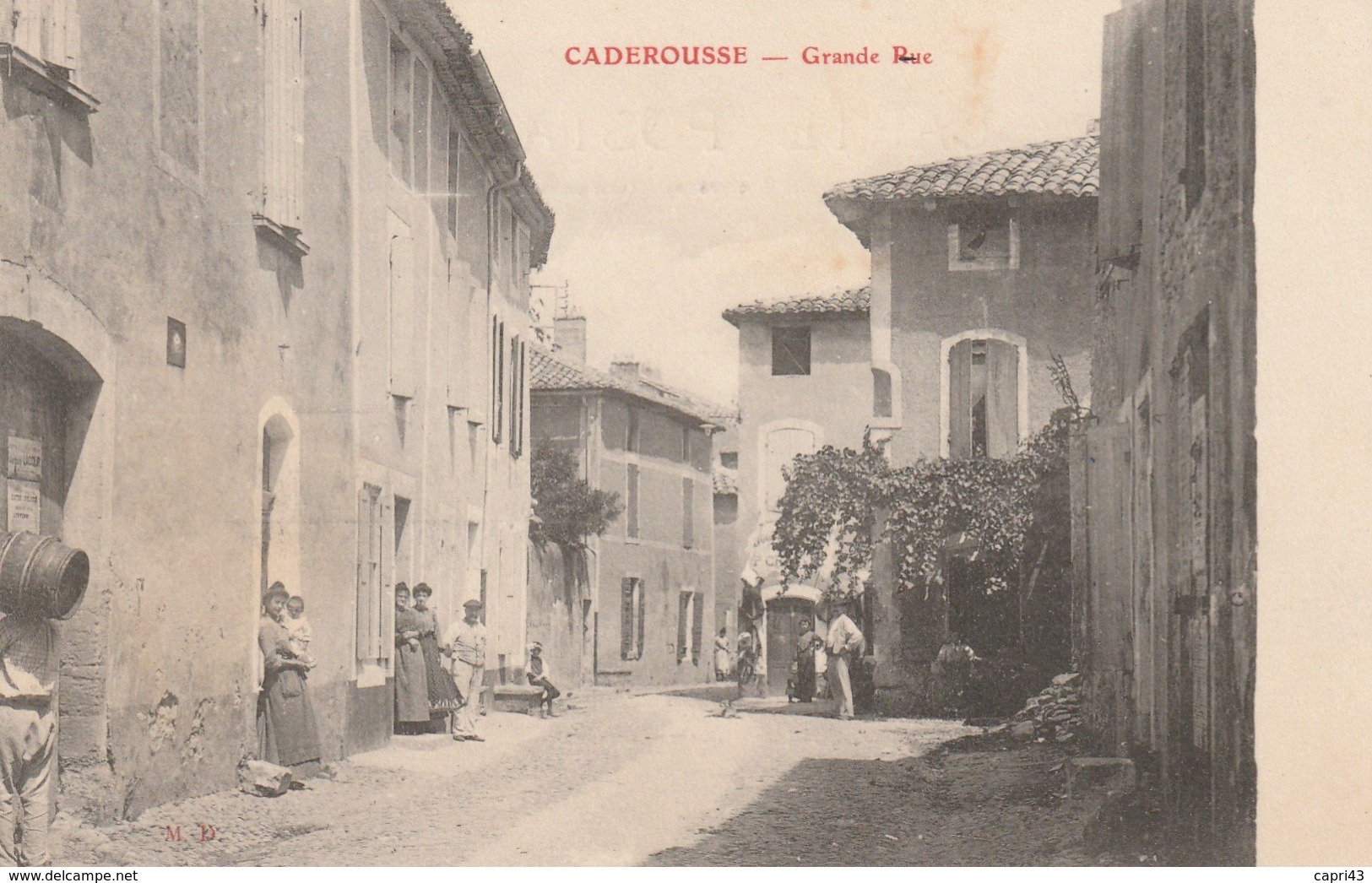 84 CADEROUSSE   GRANDE   Bon Etat RUE - Autres & Non Classés