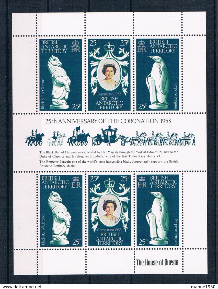 Britisches Antarktis - Territorium1978 Königin Mi.Nr. 71/73 Kleinbogen ** - Ungebraucht