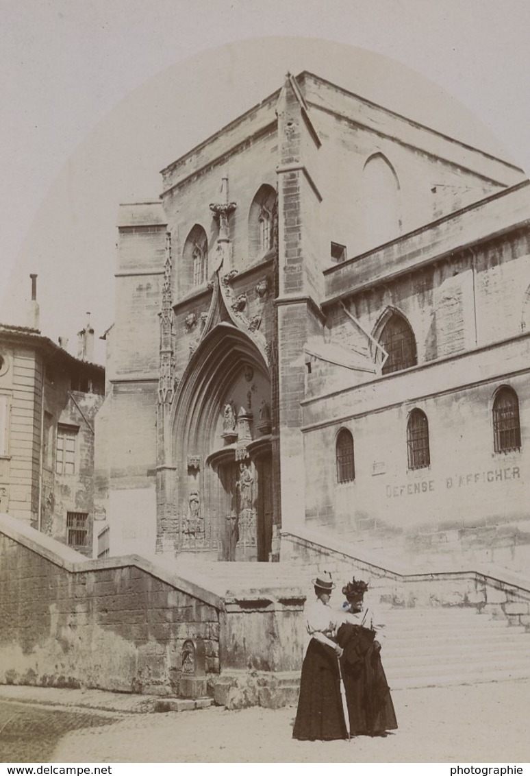 France Avignon Eglise St Agricol Church 2 Elegantes Ancienne Photo 1890 - Oud (voor 1900)