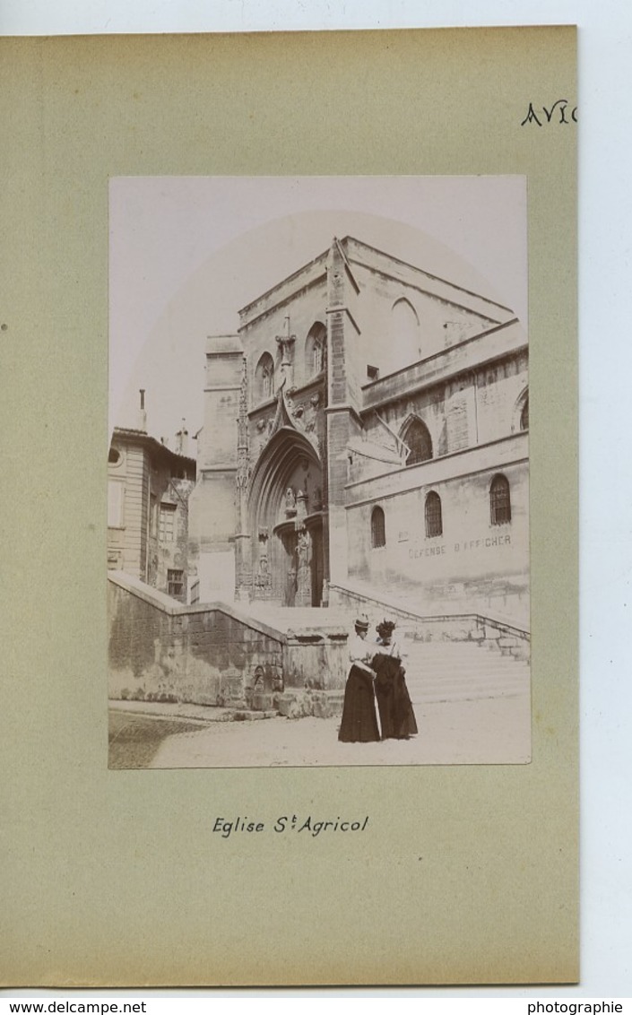 France Avignon Eglise St Agricol Church 2 Elegantes Ancienne Photo 1890 - Ancianas (antes De 1900)