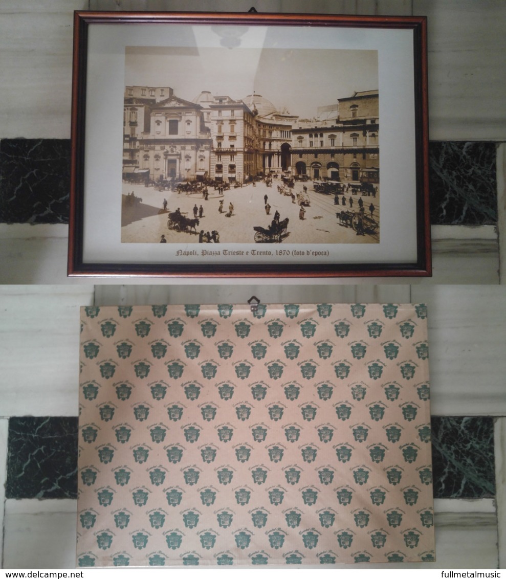 Quadro(23)riproduzione Stampata Foto 1870 Napoli Piazza Trieste Trento + Cornice - Stampe & Incisioni