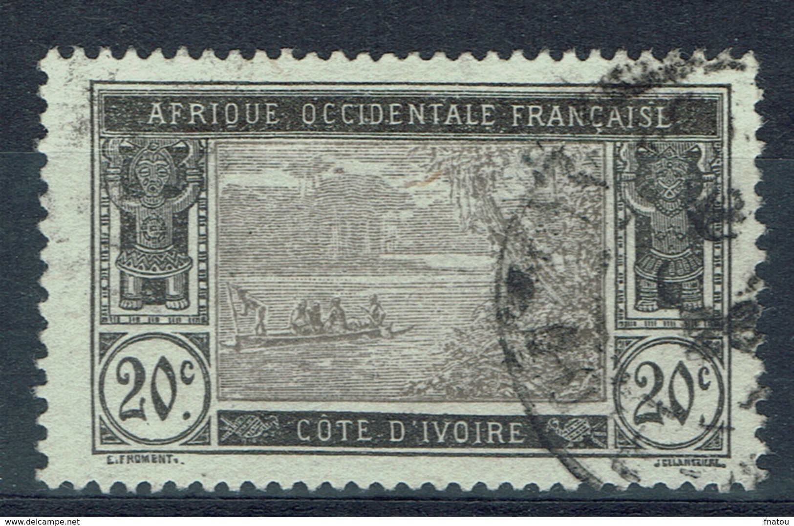 Ivory Coast, 20c., Ebrié Lagoon, 1913, VFU - Used Stamps