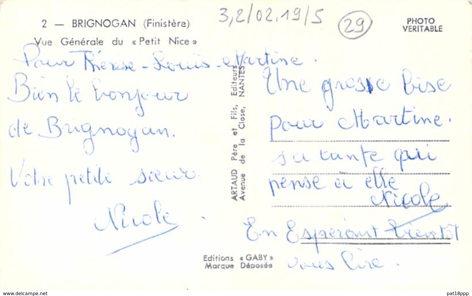 29 - BRIGNOGAN : Vue Générale Du " Petit Nice " - CPSM Dentelée Noir Blanc Format CPA - Finistère - Sonstige & Ohne Zuordnung