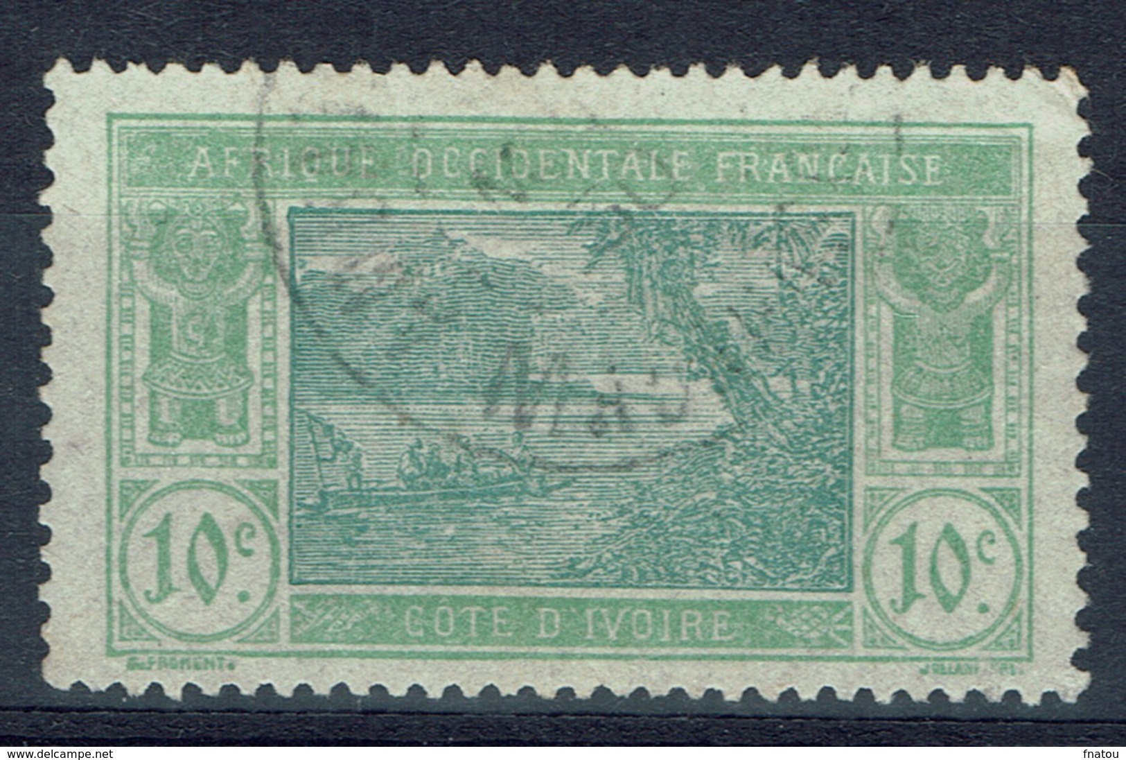 Ivory Coast, 10c., Ebrié Lagoon, 1922, VFU - Used Stamps