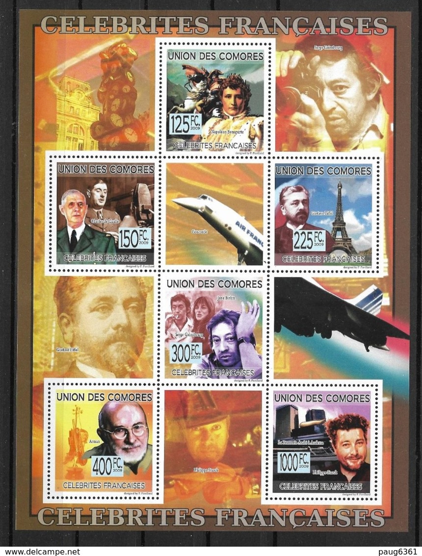 UNION DES COMORES 2009 CELEBRITES-DE GAULLE-NAPOLEON-CONCORDE  YVERT N°1571/76   NEUF MNH** - Napoleon