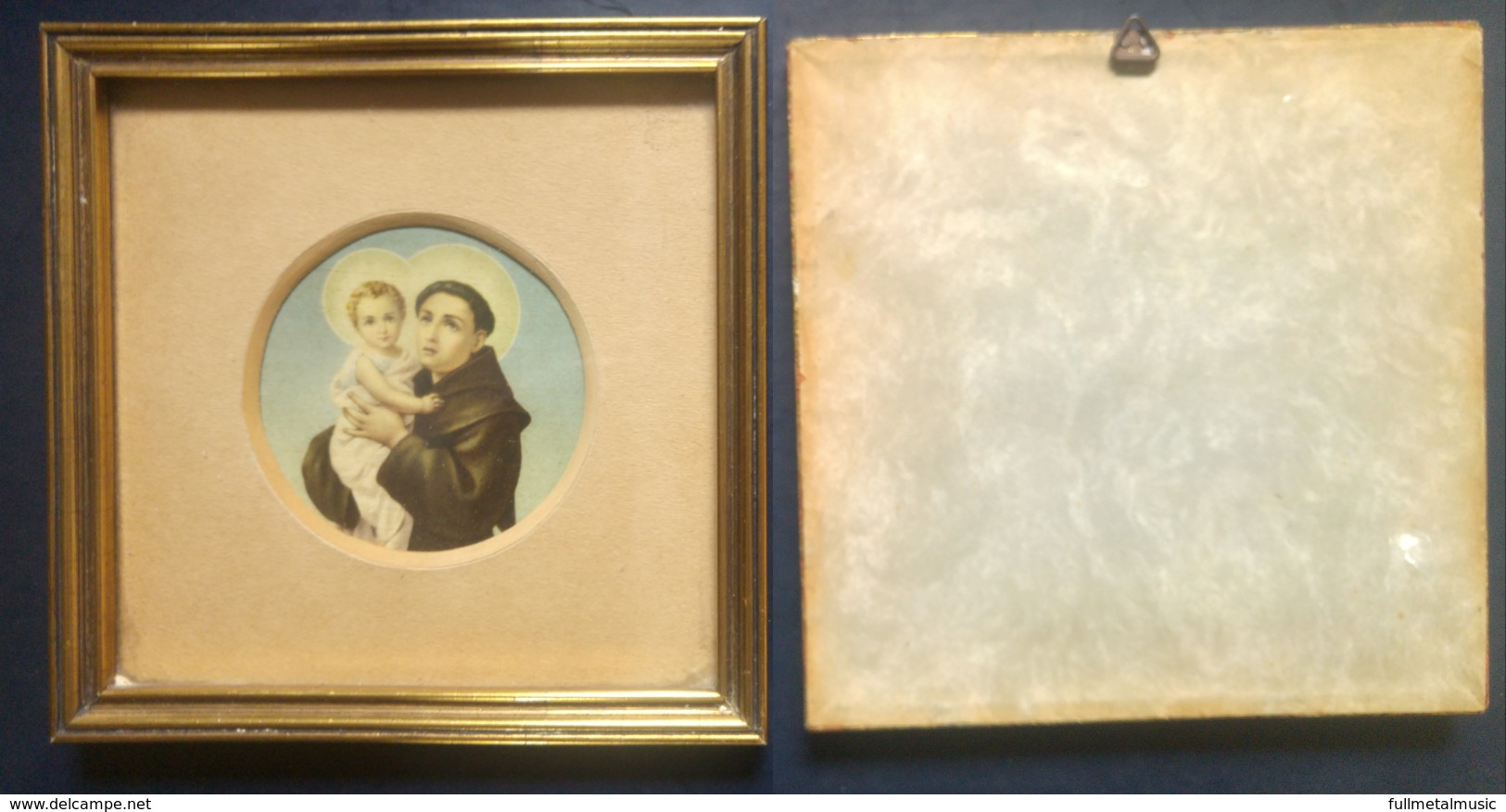 Quadro(17) Raffigurante Santo(forse Sant'antonio) 14.6cm  + Cornice E Vetro - Stampe & Incisioni