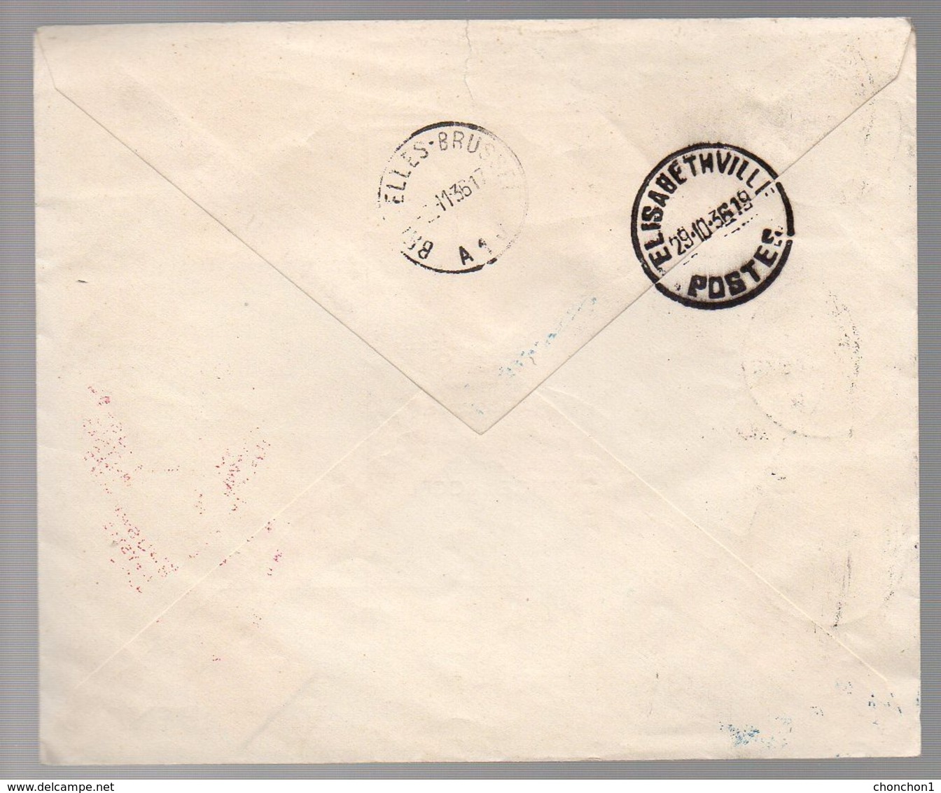 CONGO- LETTRE -ELISABETHVILLE 1936    - UN5 - Lettres & Documents