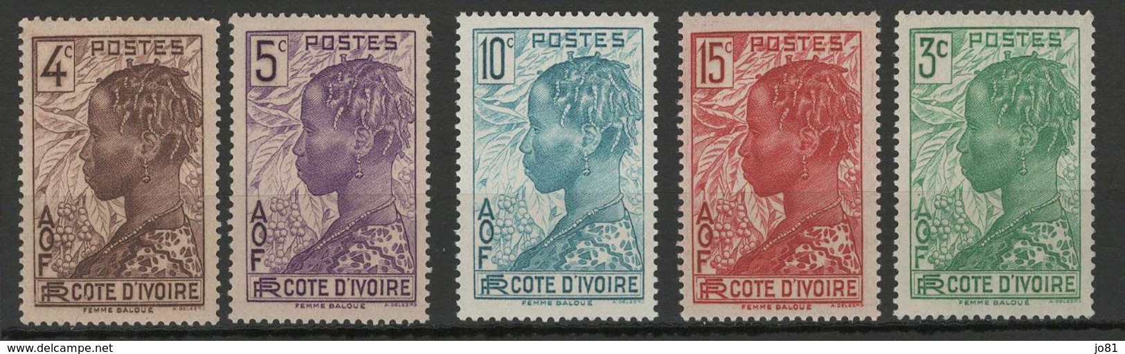 Côte D'Ivoire YT 111-114 + 151 XX / MNH - Unused Stamps