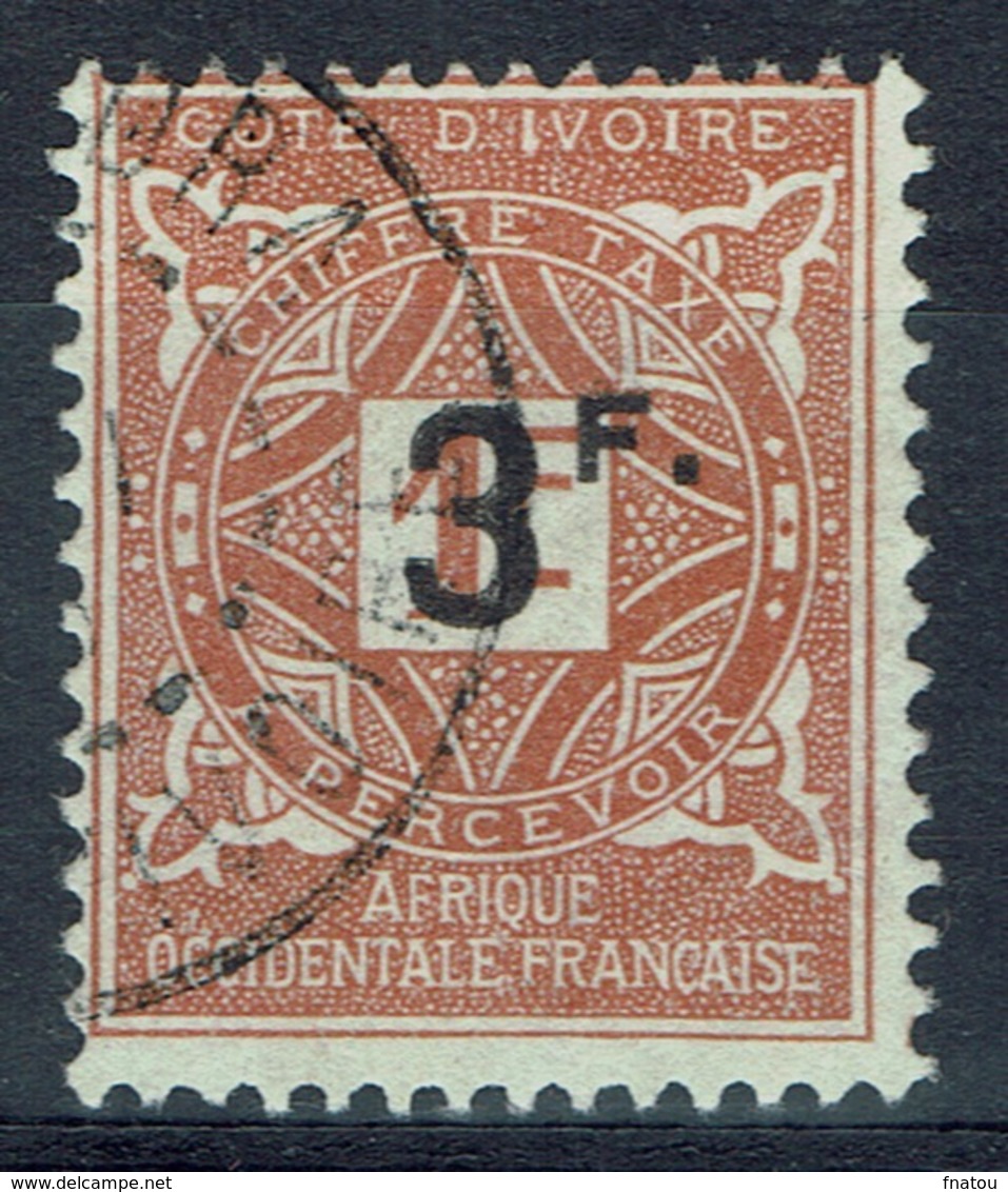 Ivory Coast, Postage Due, 3F/1f., 1927, VFU - Used Stamps