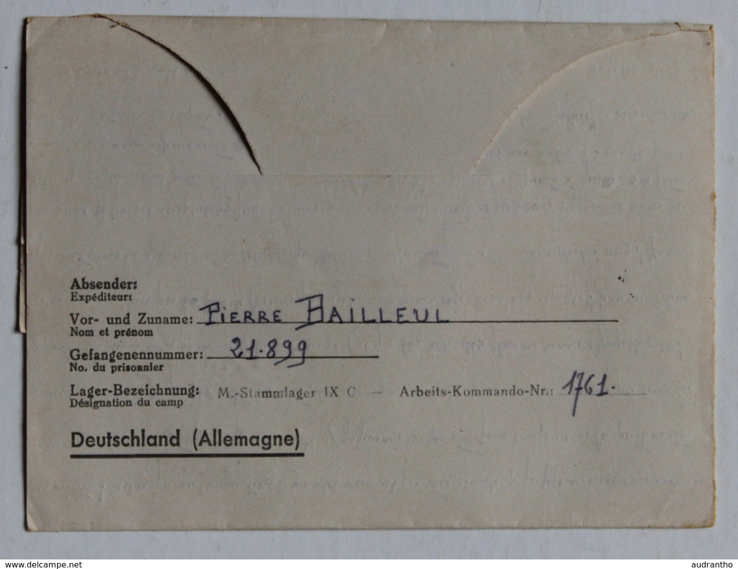 Correspondance Prisonnier Guerre Kriegsgefangenenpost Pierre Bailleul Putanges Stalag IXC 1943 Querfurt - Guerre 1939-45