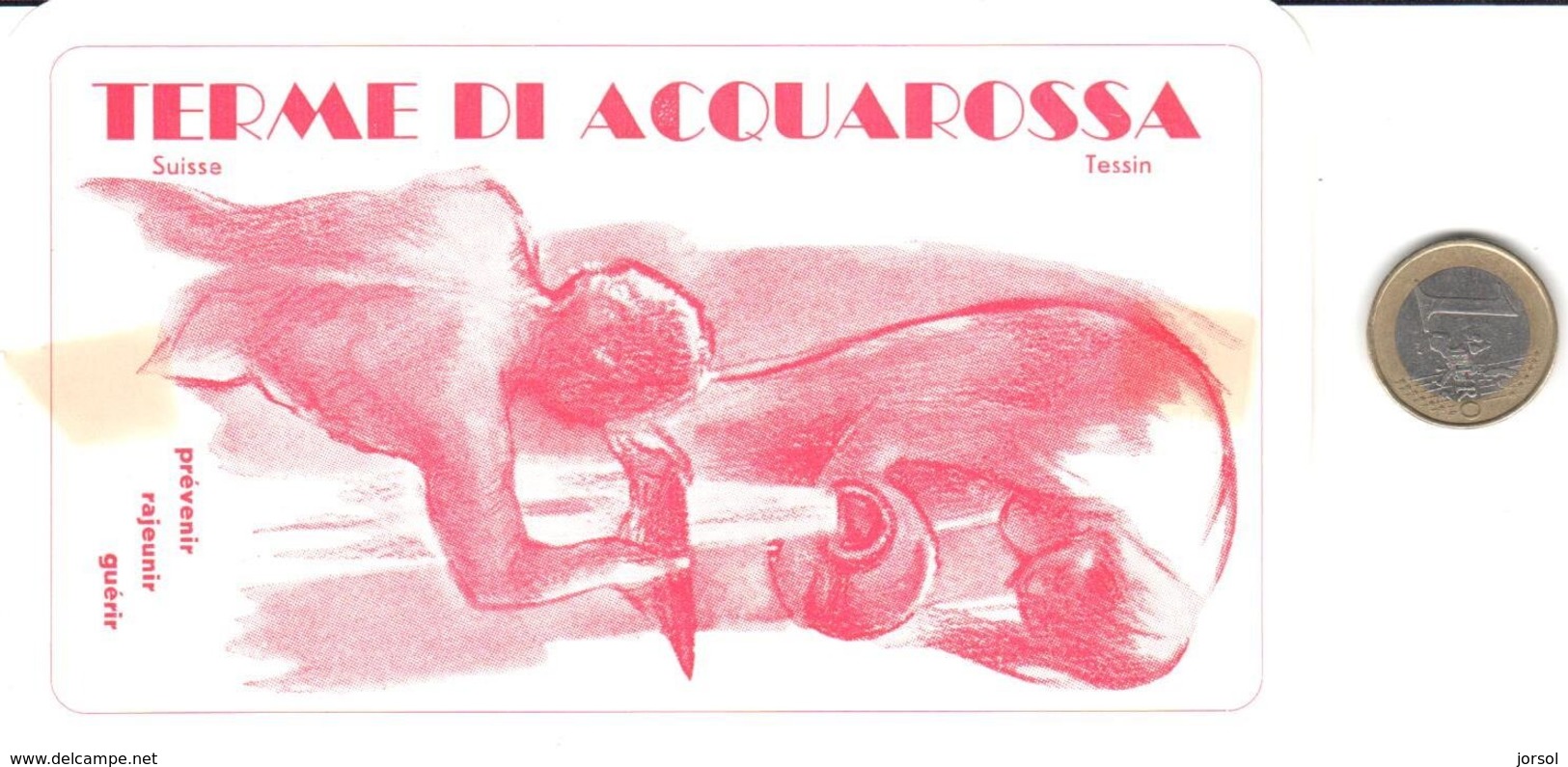 ETIQUETA DE HOTEL  - TERME DI ACQUAROSSA  -TESSIN -SUISSE - Etiquetas De Hotel