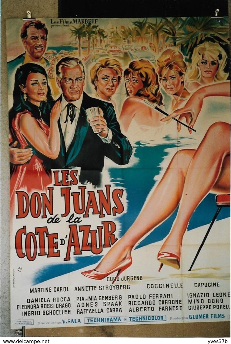 "Les Don Juans De La Cote D'Azur" Curd Jurgens...1962 - 120x160 - TTB - Manifesti & Poster