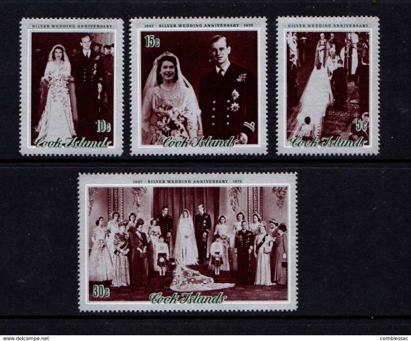 COOK  ISLANDS    1972    Royal  Silver  Wedding    Set  Of  4    MNH - Cook Islands