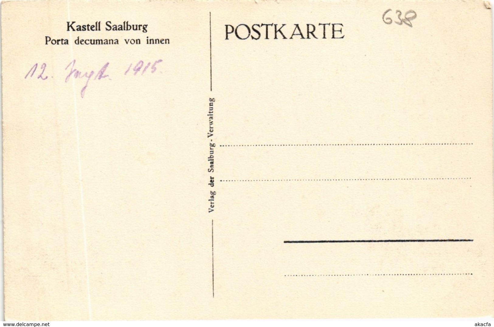 CPA AK Saalburg Porta Decumana Von Innen GERMANY (931641) - Saalburg