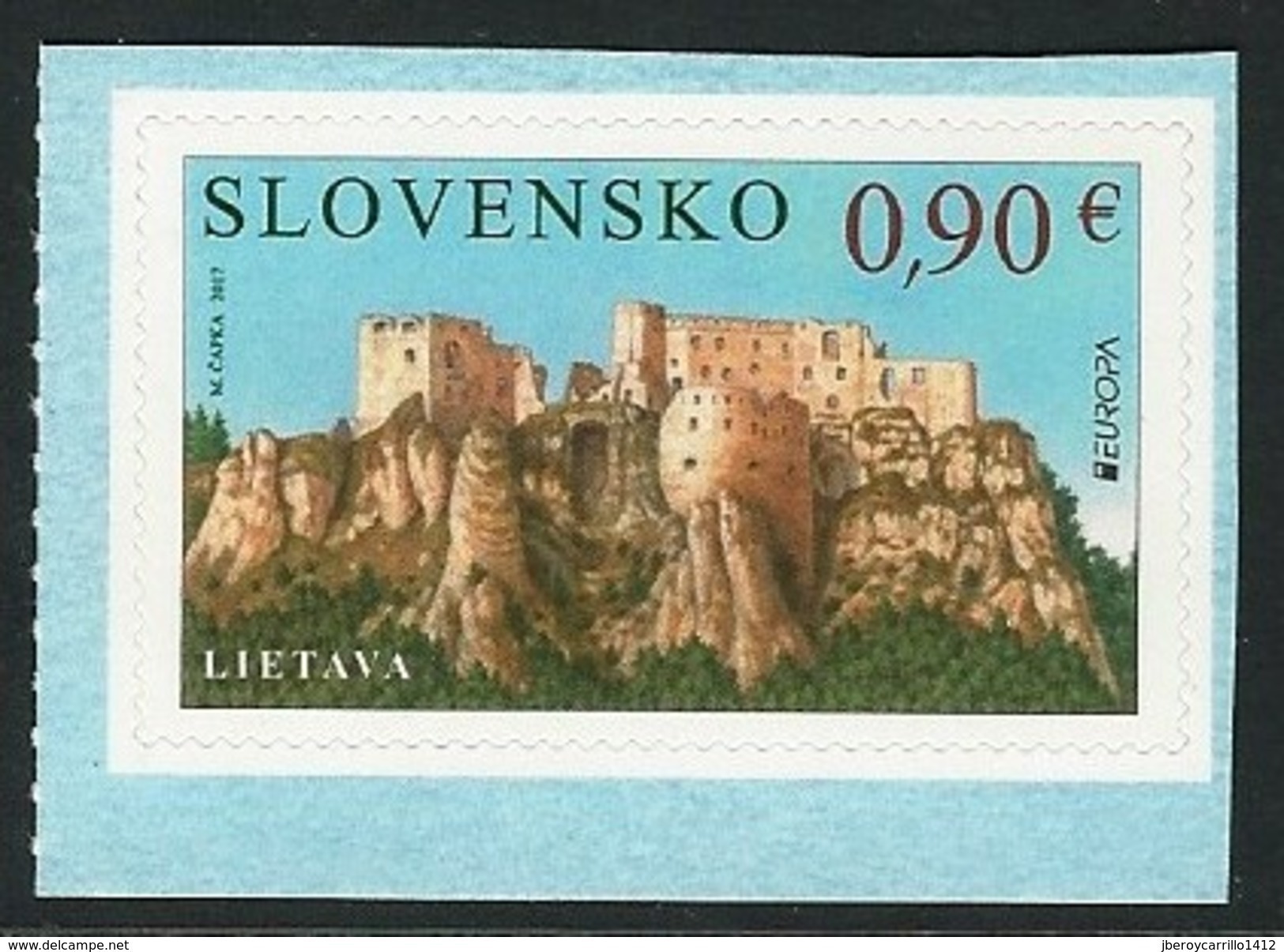 ESLOVAQUIA/ SLOVAKIA/ SLOWAKIEN -EUROPA-CEPT 2017.-"CASTILLOS -CASTLES -SCHLÖSSER".-  SELLO TIPO B - 2017