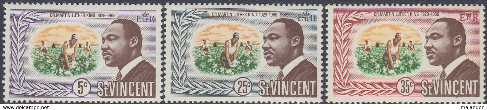 St. Vincent 1968 - Commemoration Of Martin Luther King - Mi 238-240 ** MNH - St.Vincent (...-1979)