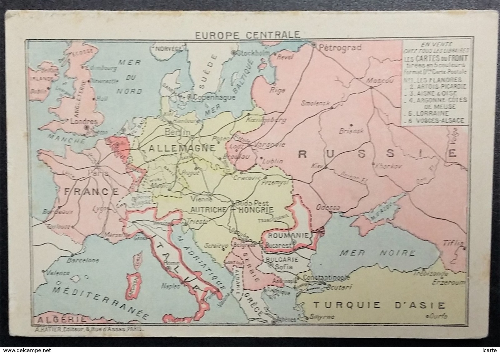 Carte De Franchise Militaire Double Illustrée Carte Du Front N°5 LORRAINE . Editions Hatier - Lettres & Documents