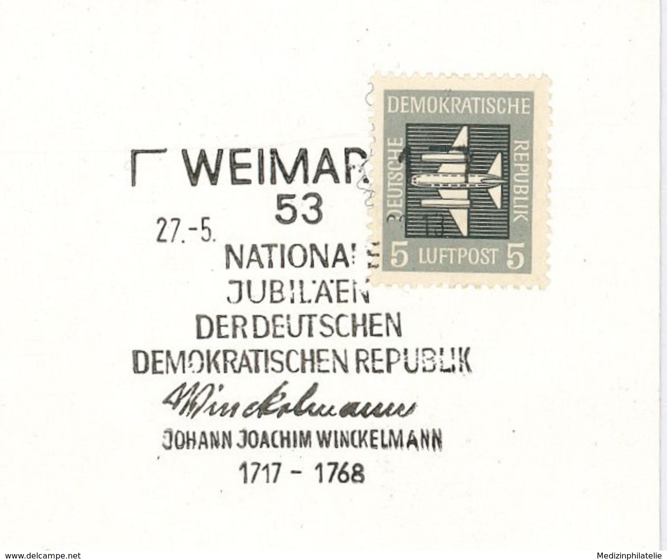 Weimar - Nationale Jubiläen Der DDR Winckelmann Johann - Archäologe, Bibliothekar, Antiquar Und Kunstschriftsteller - Ecrivains