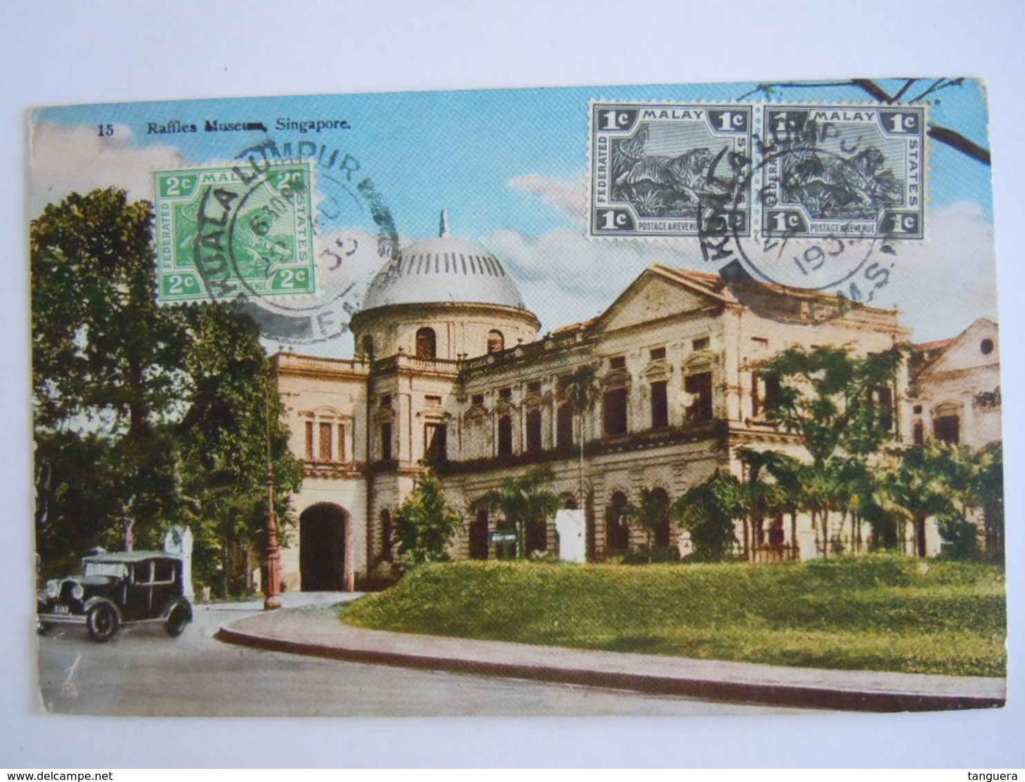 Malay Malaya Malaisie Singapore Raffles Museum Used 1935 Stamp Tiger 1c 2c  Yv 51 53 - Malaysia