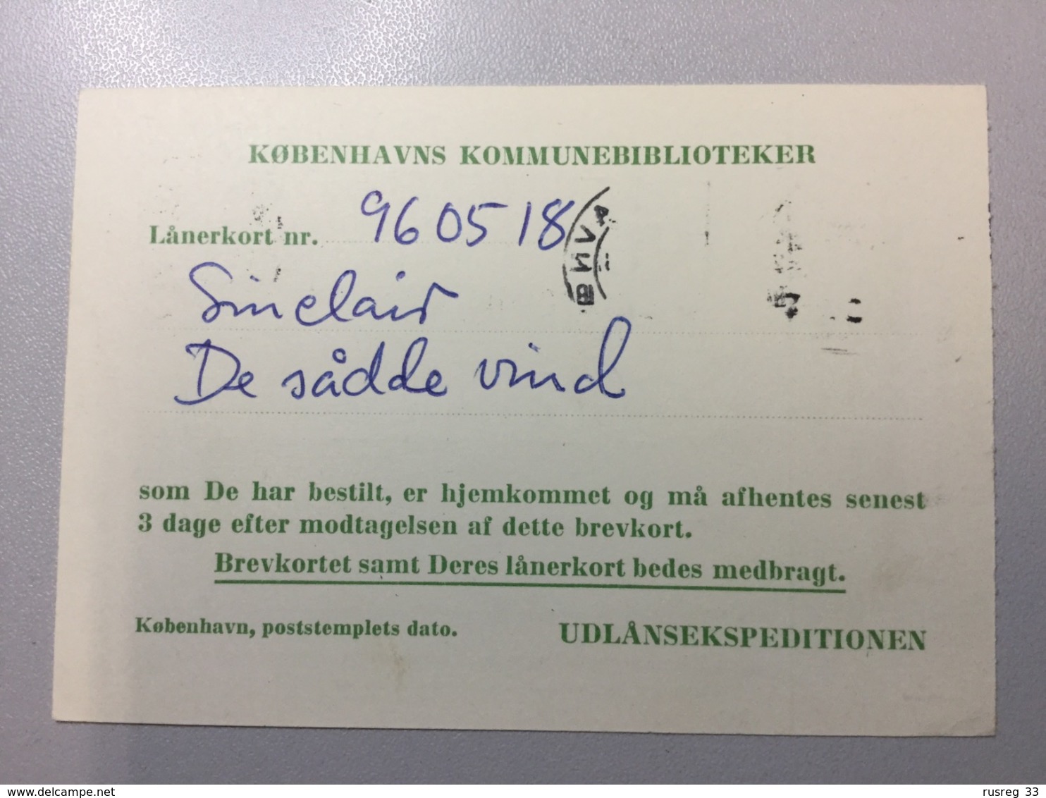 K8 Dänemark Ganzsache Stationery Entier Postal DPB Bibliothek Von Kopenhagen - Interi Postali