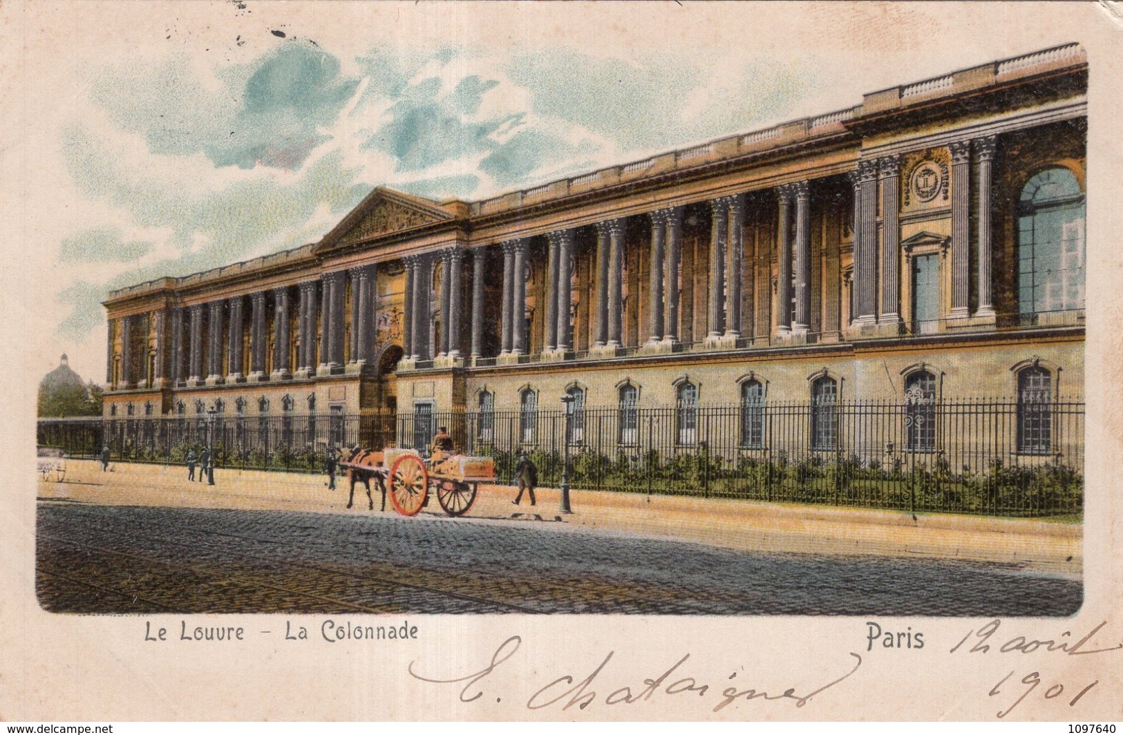 LE LOUVRE LA COLONNADE PARIS 1901 - Louvre