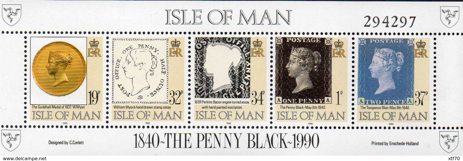 ISLE OF MAN 1990 150th Anniversary Of The Penny Black Sheetlet - Isla De Man