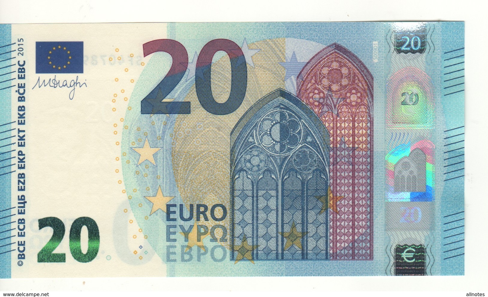 20 EURO    Firma DRAGHI    S 009 D1      SF4078921104  /  FDS - UNC - 20 Euro