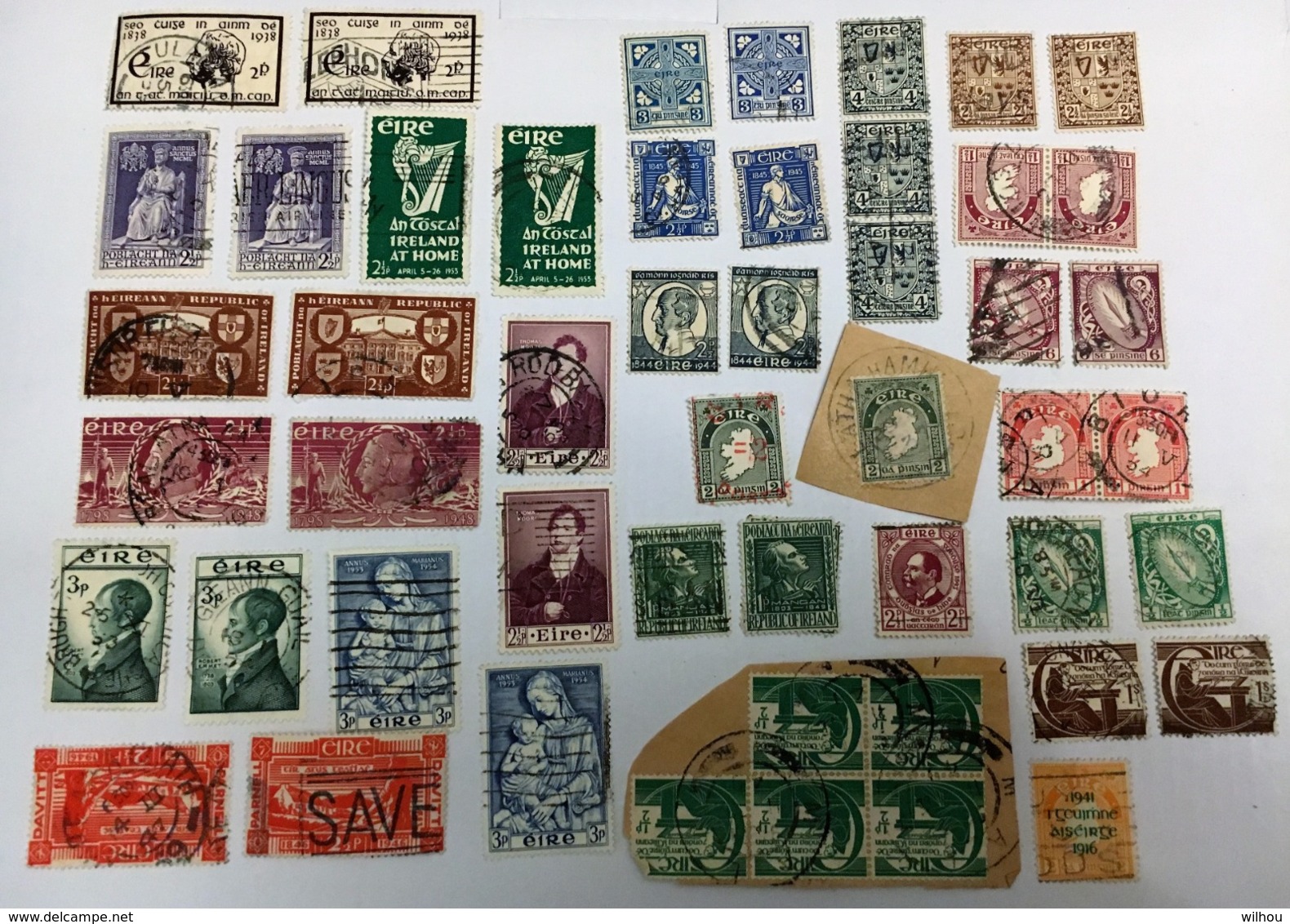 LOT DE 50 TIMBRES OBLITERES VALEURS BELLES OBLITERATIONS PAIRES IRLANDE - Collections, Lots & Séries