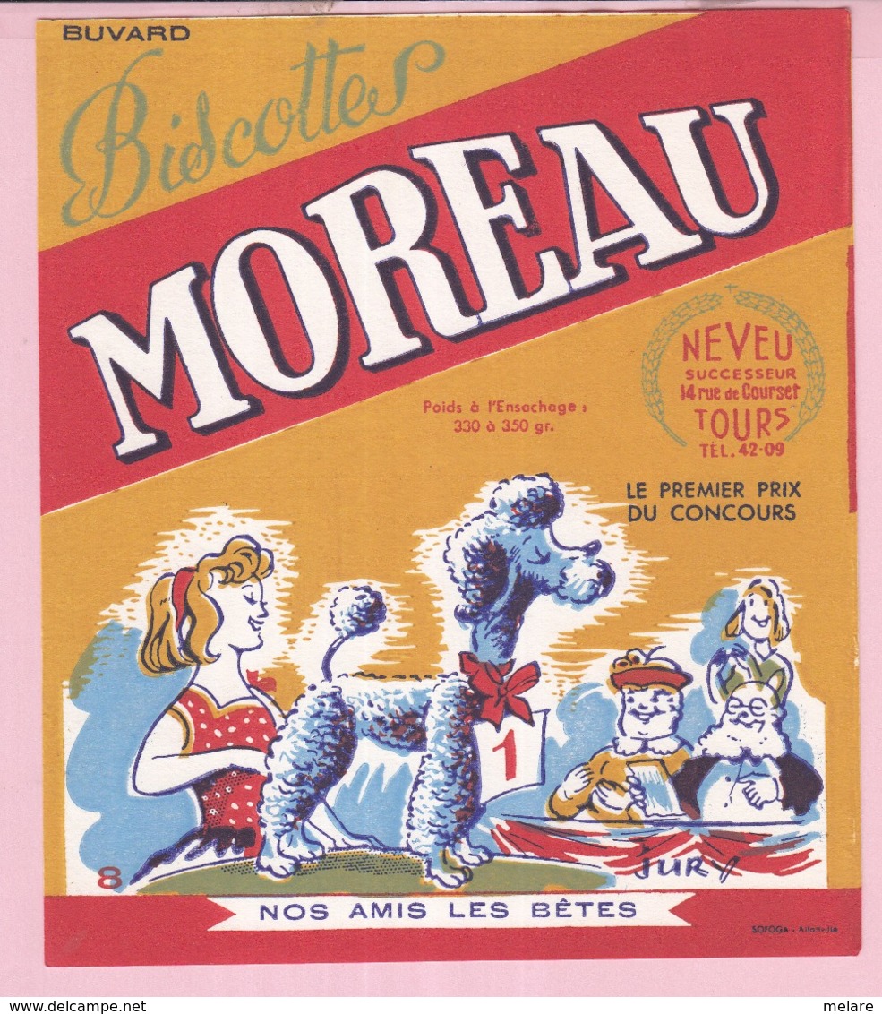 Buvard Biscottes MOREAU NOS AMIS LES BETES PREMIER PRIX DU CONCOURS  19 - Biscottes