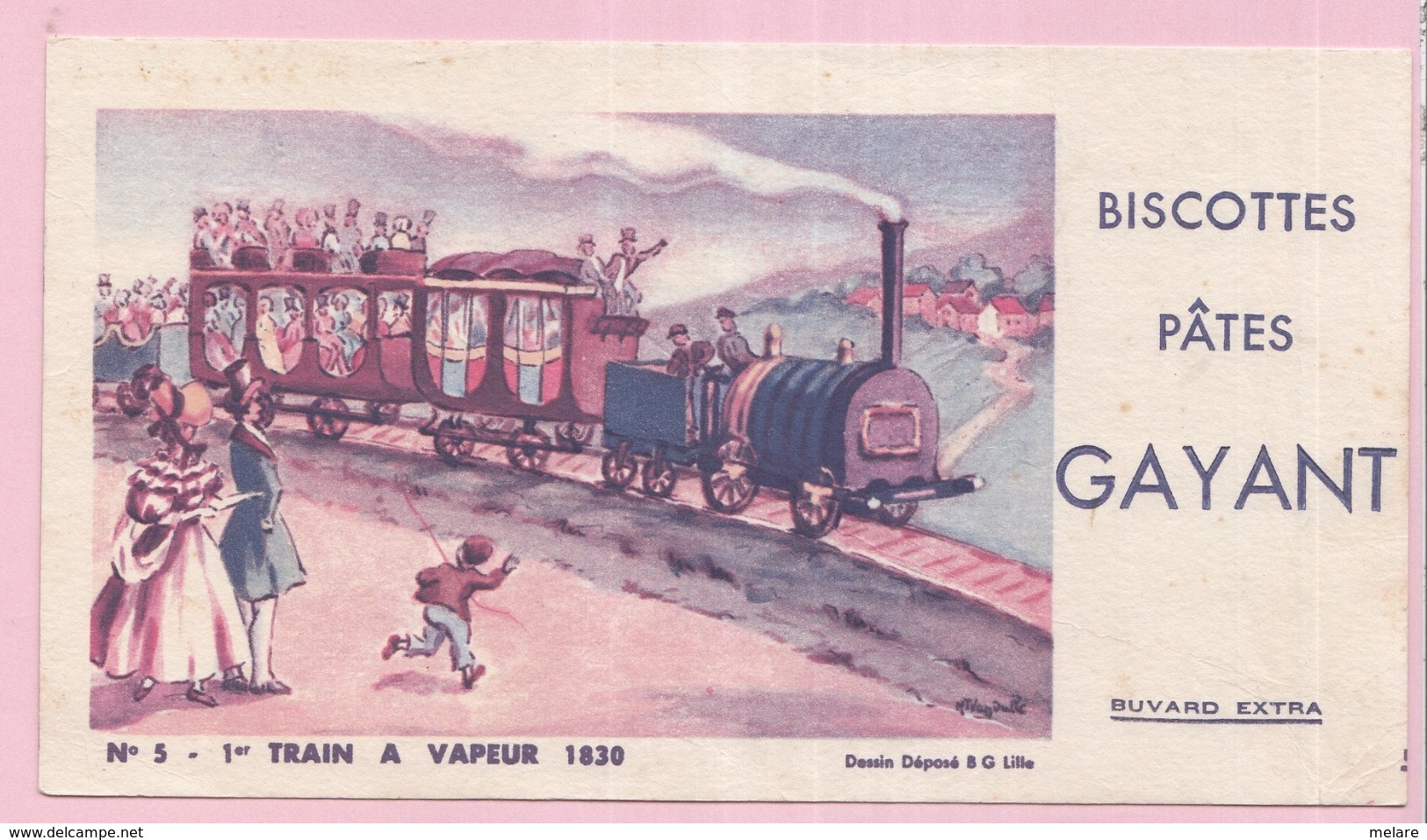 Buvard Biscottes GAYANT TRAIN A VAPEUR  19 - Biscottes