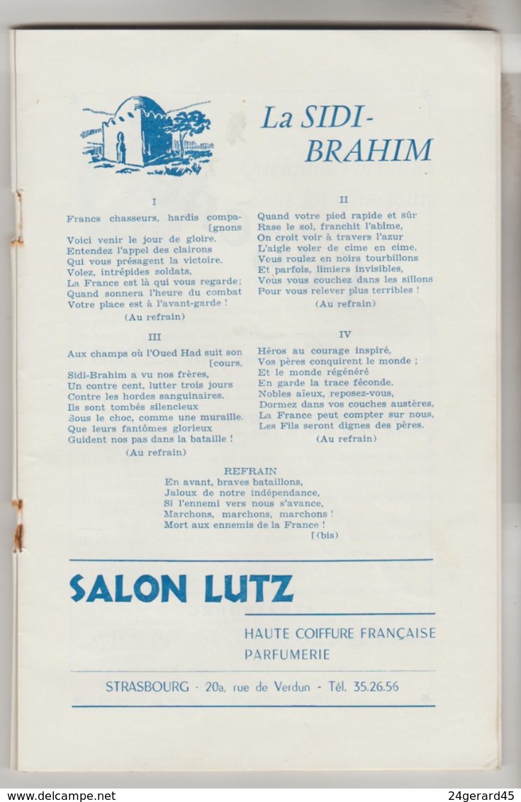 LIVRET PROGRAMME MILITAIRE 24 PAGES - 25° Anniversaire 1930/55 de l'Amicale des Diables Bleus de Strasbourg 10/12/1955