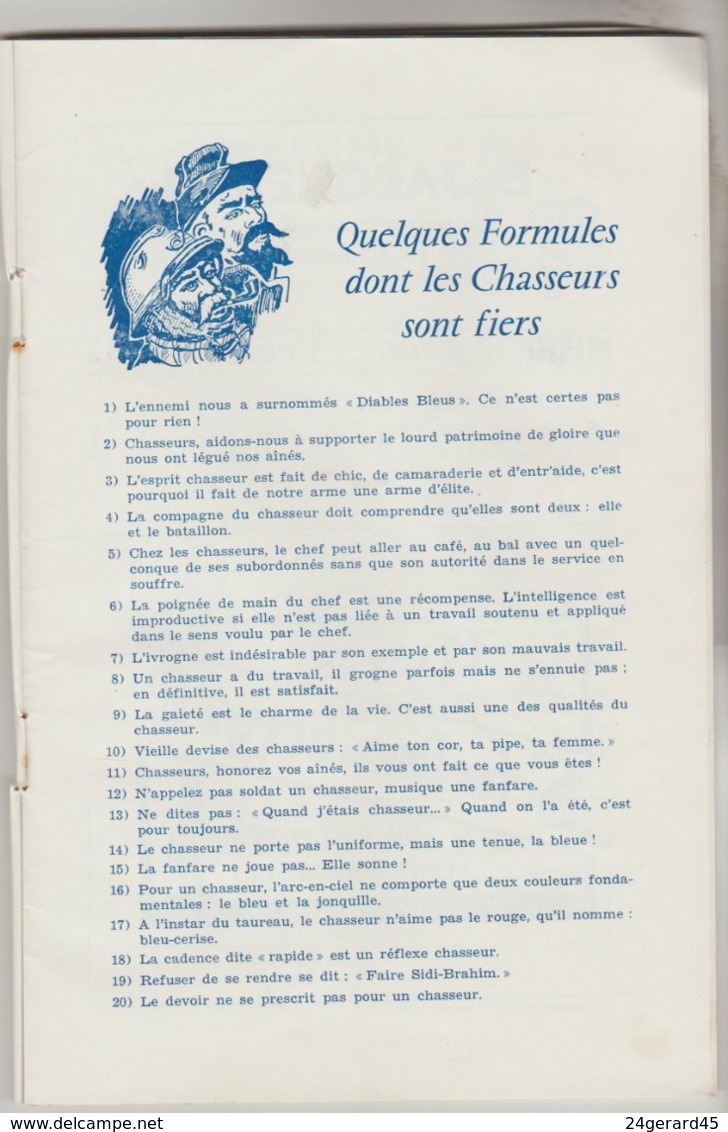 LIVRET PROGRAMME MILITAIRE 24 PAGES - 25° Anniversaire 1930/55 de l'Amicale des Diables Bleus de Strasbourg 10/12/1955